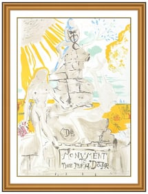 Salvador Dali Signed Monument to Ideal Doctor Lithograph Framed Art