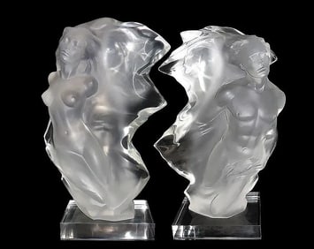 Frederick Hart Signed Duet Pair Acrylic Nude Sculpture Suite Framed Art