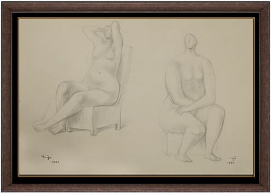 Francisco Zuniga Signed Original Rare Pastel Female Portrait Drawing Art