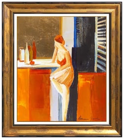 Adriana Naveh Signed Original Acrylic Female Figurative Painting on Board