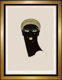 Erte Signed Original Queen Of Sheba Color Serigraph Art Deco Costume Art