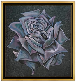 Lowell Nesbitt Signed Original Large Oil Floral Painting on Canvas Modern Art