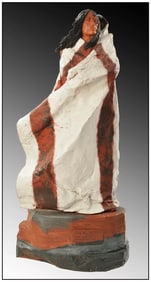 Harry Jackson Signed Original Sacagawea Bronze Polychrome Native Sculpture