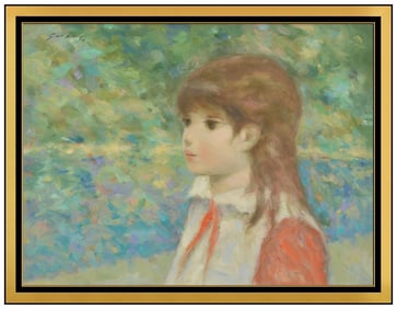 Andre Gisson Signed Original Oil Landscape Portrait Painting on Canvas Framed