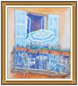 Duane Alt Signed Original Large Oil French Landscape Painting on Canvas