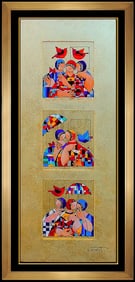 Dorit Levi Signed Original Oil Female Cubism Portrait Painting on Board Art