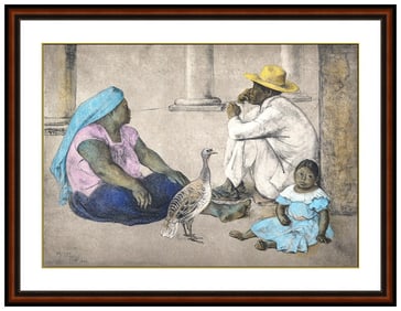 Francisco Zuniga Signed Original Color Lithograph La Familia Indigena II Art