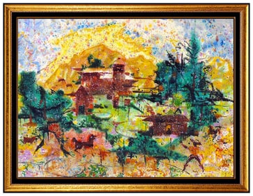 Emil Kosa Jr Signed Original Large Watercolor Hawaii Landscape Painting Art