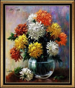 Arthur Sarnoff Signed Original Oil Illustration Still Life Painting on Canvas