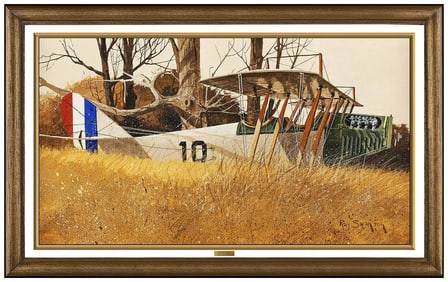 Ray Swanson Signed Original Gouache Airplane Illustration Painting on Board