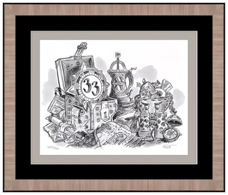 Eddie Sotto Signed Original Gadgets Gizmos Lithograph Disney Still Life Art