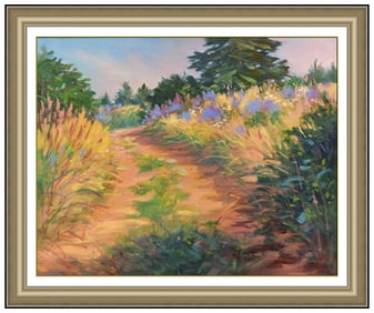 Katherine M Simmons Signed Original Oil Landscape Painting on Canvas Framed
