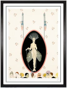 Erte Signed The Portrait Color Serigraph Art Deco Set Design Framed Art