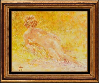 Louis Fabien Signed Original Oil Female Portrait Painting on Canvas Framed