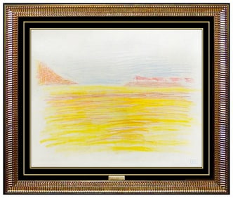 Joseph Stella Signed Original Color Pastel Seascape Painting Abstract Art