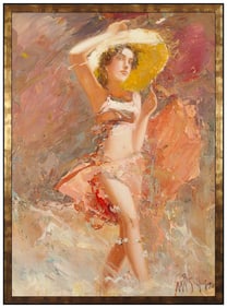 Misti Pavlov Signed Original Large Oil Portrait Figurative Painting on Canvas