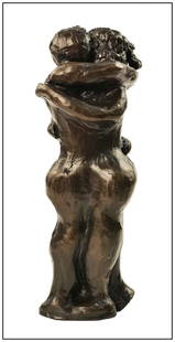 Gene Adcock Signed Original Bronze Romantic Figurative Loves Sculpture Art: This lot includes:Gallery COA & free domestic shipping (*insurance and international shipping for an additional charge)Artist: Gene AdcockTitle: LoversMedium: BronzeSize: 10.5" x 4.5"Signed: in the br