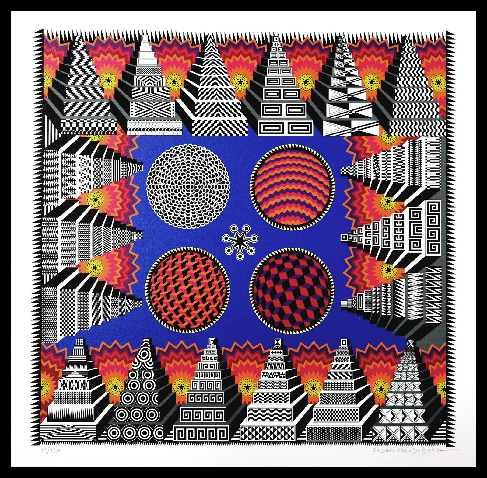 Pedro Friedeberg Signed Teotihuacanizacion Color Serigraph Abstract Geometric Art (1 of 10)