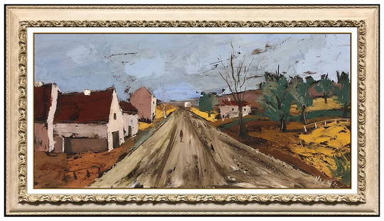 Charles Levier Signed Original Oil French Landscape Painting on Board Framed: This lot includes:Gallery COA & free domestic shipping (*insurance and international shipping for an additional charge)Artist: Charles LevierTitle: Old Dirt RoadMedium: Oil Painting on BoardSize: 15"