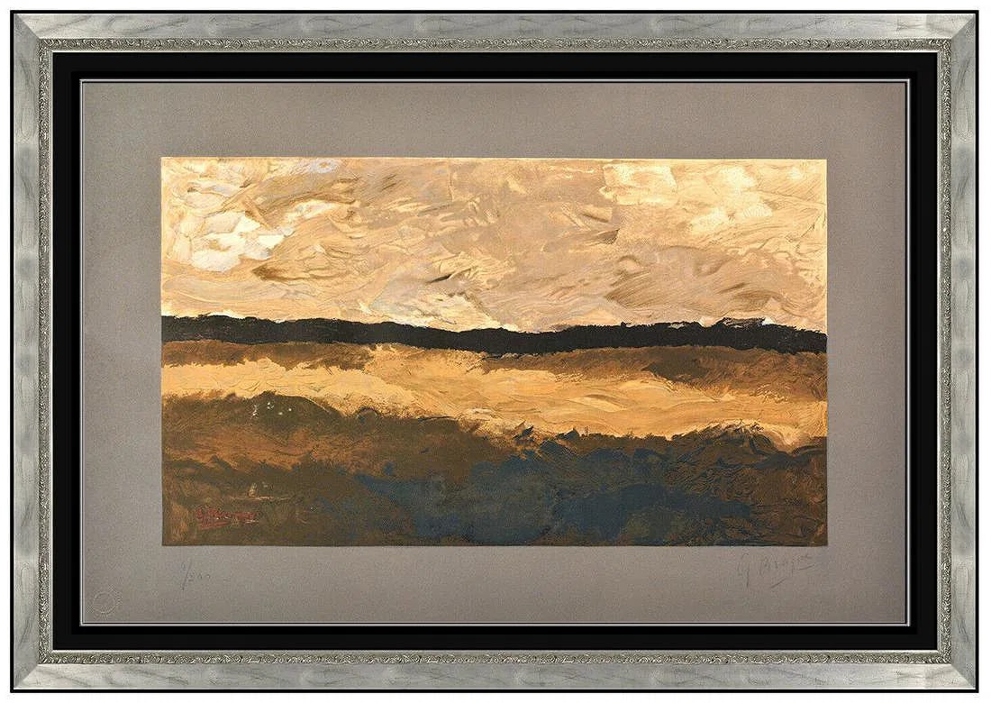 Georges Braque Signed Original Les Champs Landscape Lithograph Framed Art (1 of 5)