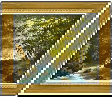 Seitoku Igarashi Original Painting Oil On Canvas Signed River Landscape Artwork: This lot includes:Gallery COA & free domestic shipping (*insurance and international shipping for an additional charge)Artist: Seitoku IgarashiTitle: River Bend Medium: Oil On CanvasSize: 16" x 18"Fra