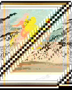 Salvador Dali Signed Original Messiah Color Lithograph Surreal Framed Art: This Lot Includes:Gallery Coa & Free Domestic Shipping (*Insurance And International Shipping For An Additional Charge)Artist: Salvador Dali Title: The MessiahMedium: LithographSize: 26" x 20"Framed: