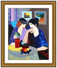 Itzchak Tarkay Signed Original Embossed Serigraph Duo In Reflection Framed Art