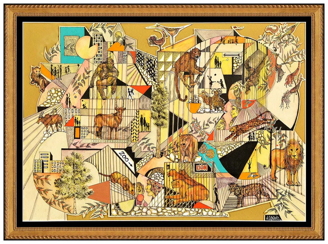 Herman Schwartz Signed Original 3D Gouache Animal Illustration Painting Art (1 of 6)