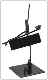 Fletcher Benton Signed Original Painted Steel Abstract Sculpture Modern Art: This lot includes:Gallery COA & free domestic shipping (*insurance and international shipping for an additional charge)Artist: Fletcher BentonTitle: MaquetteMedium: painted steel sculptureSize: 9" x 4