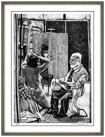 Red Grooms Signed Original Henri Matisse In His Studio Lithograph Framed Art