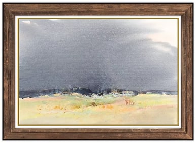 Tom Perkinson Signed Original Large Watercolor Western Landscape Painting Art