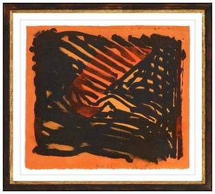 Andre Derain Signed Original Sanguine Pastel Female Portrait Drawing Framed