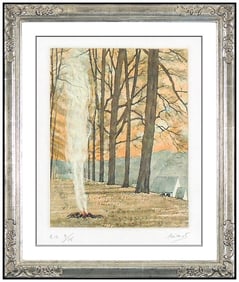 Edouard Chimot Signed Original Color Etching French Landscape Framed Art