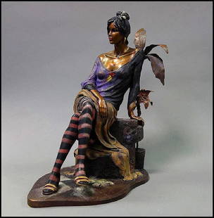 Isaac Maimon Signed Original Monique Bronze Female Portrait Sculpture Art: This lot includes:Gallery COA & free domestic shipping (*insurance and international shipping for an additional charge)Artist: Isaac MaimonTitle: MoniqueMedium: BronzeSize: 17.5" tall x 10" x 16"Signe