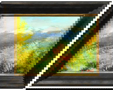 Bill Inman Signed Original Oil Mountain Landscape Painting on Board Framed: This lot includes:Gallery COA & free domestic shipping (*insurance and international shipping for an additional charge)Artist: Bill Inman Title: Majestic RangeMedium: Oil Painting On BoardSize: 6" x 8