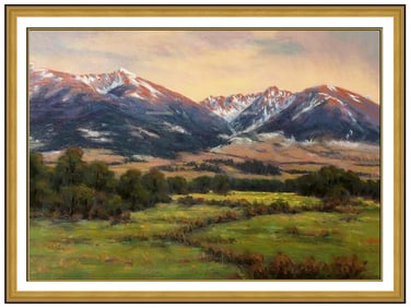 Paul Waldum Signed Original Pastel Western Landscape Painting Framed Art