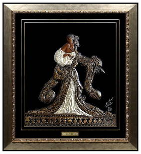 Erte Signed Original Bronze Wall Relief Sculpture Art Deco Tirtoff Antique: This lot includes: Gallery COA & free domestic shipping (*insurance and international shipping for an additional charge)  Artist: Erte Title: RIGOLETTO Medium: Bronze Size: 8" x 7" Framed: 16" x 14" S