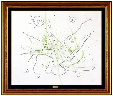 Joan Miro Signed Original Etching Aquatint Flux L'Aimant Abstract Framed Art: This lot includes:Gallery COA & free domestic shipping (*insurance and international shipping for an additional charge)Artist: Joan Miro Title: Flux de l'AimantMedium: EtchingSize: 19" x 24"Framed: 25