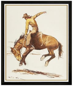 Pal Fried Signed Original Large Oil Western Horse Cowboy Painting on Canvas