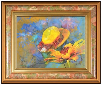 Yankel Ginzburg Signed Original Large Acrylic Modern Painting on Canvas Art