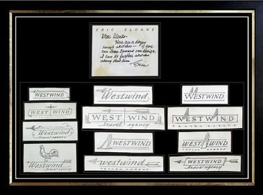 Eric Sloane Signed Original 12 Advertisement Drawings Framed Book Art