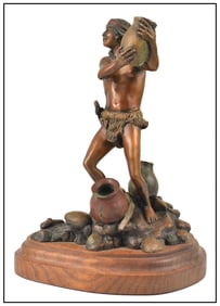 James P Regimbal Signed Original Bronze Native American Western Sculpture Art