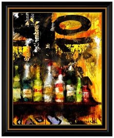 Jordi Prat Pons Signed Original Large Oil Still Life Collage Painting on Canvas