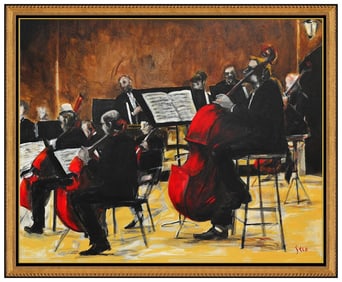 Ernesto Seco Signed Original Large Acrylic Music Painting on Canvas 48x60 Art