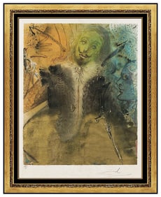 Salvador Dali Signed Marquis De Sade Damis Durval Color Lithograph Framed Art