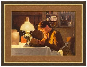 Donald Don Spaulding Signed Original Large Oil Portrait Painting on Board Framed