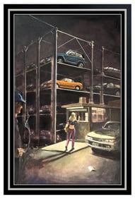 John Hardy Signed Original Large Oil Urban Landscape Painting on Canvas Art