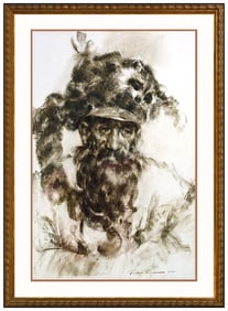 Ramon Kelley Signed Original Pastel Male Portrait Painting Framed Art