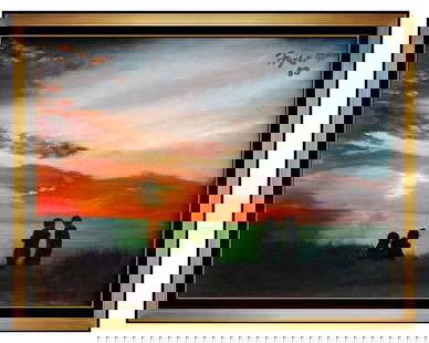 Federico Aguilar Alcuaz Signed Original Oil Seascape Sunset Painting on Canvas: This lot includes:Gallery COA & free domestic shipping (*insurance and international shipping for an additional charge)Artist: Federico Aguilar Alcuaz Title: Serene RomanceMedium: Oil Painting On Canv