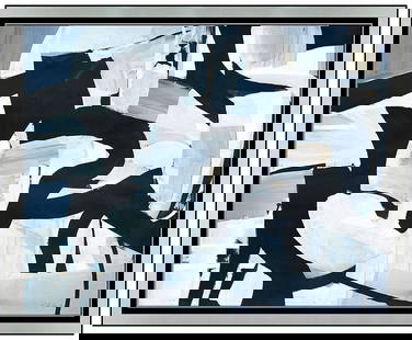 Michael Loew Signed Original Acrylic Contemporary Abstract Painting Framed Art: This Lot Includes:Gallery Coa & Free Domestic Shipping (*Insurance And International Shipping For An Additional charge)Artist: Michael Loew Title: Black White And Grey Medium: Acrylic Painting Size: 2